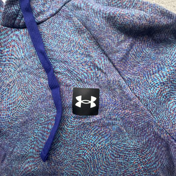 Under Armour Rival Fleece Printed Hoodie Sweatshirt Mens Large Purple Drawstring - Picture 7 of 11